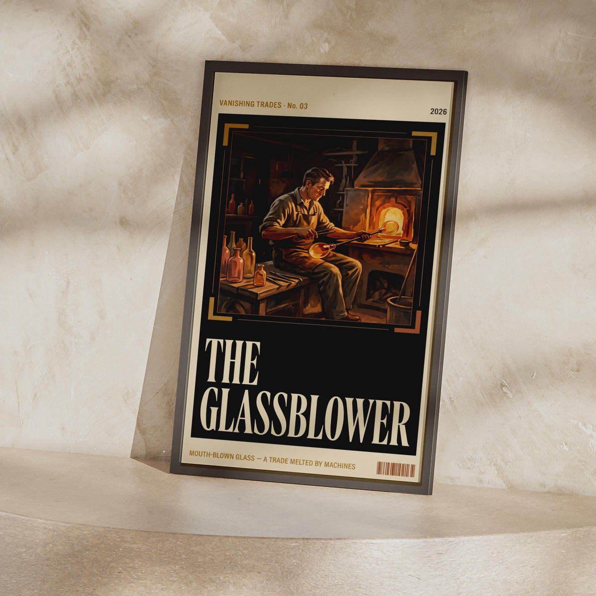 Glassblower Vintage Trades Poster, Retro Craft Wall Art, Vanishing Trades Print