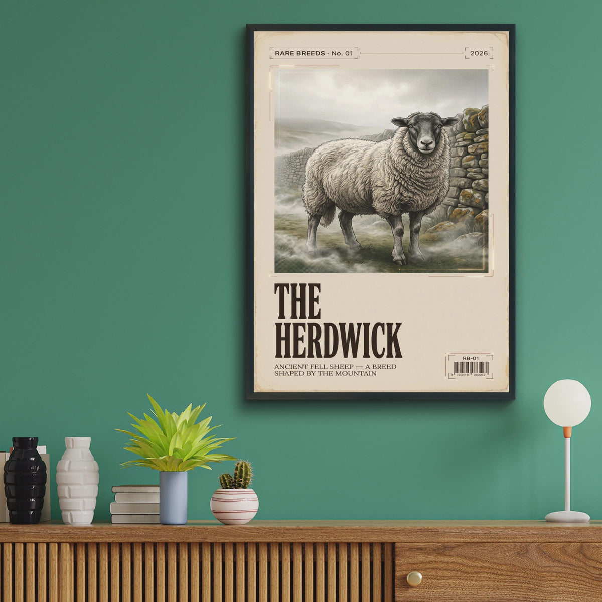 Herdwick Sheep Print, Rare Breed Vintage Magazine Style Poster, Lake District Wall Art