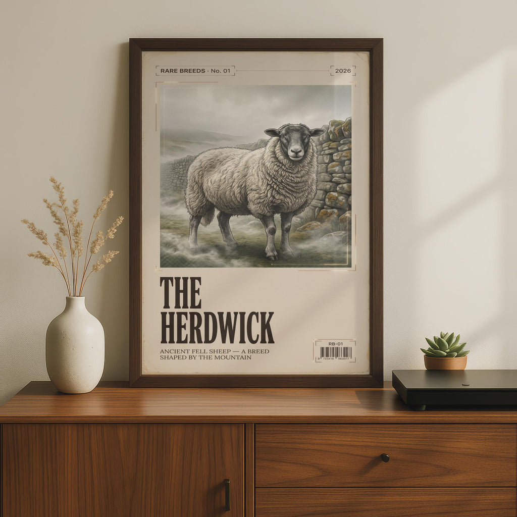 Herdwick Sheep Print, Rare Breed Vintage Magazine Style Poster, Lake District Wall Art