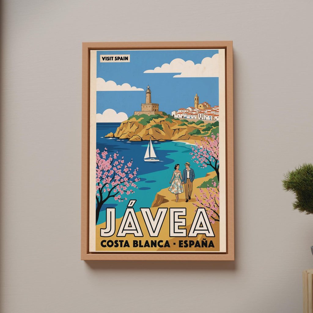 Javea Spain Vintage Travel Poster, Costa Blanca Wall Art, Retro Spanish Coast Print
