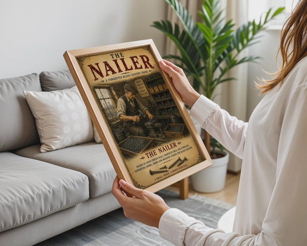 The Nailer Black Country Trade Vintage Poster, Industrial Heritage Wall Art Print