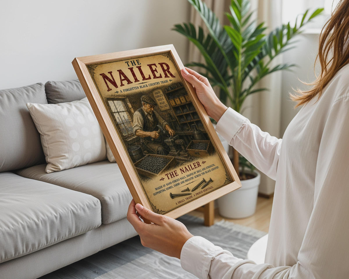 The Nailer Black Country Trade Vintage Poster, Industrial Heritage Wall Art Print