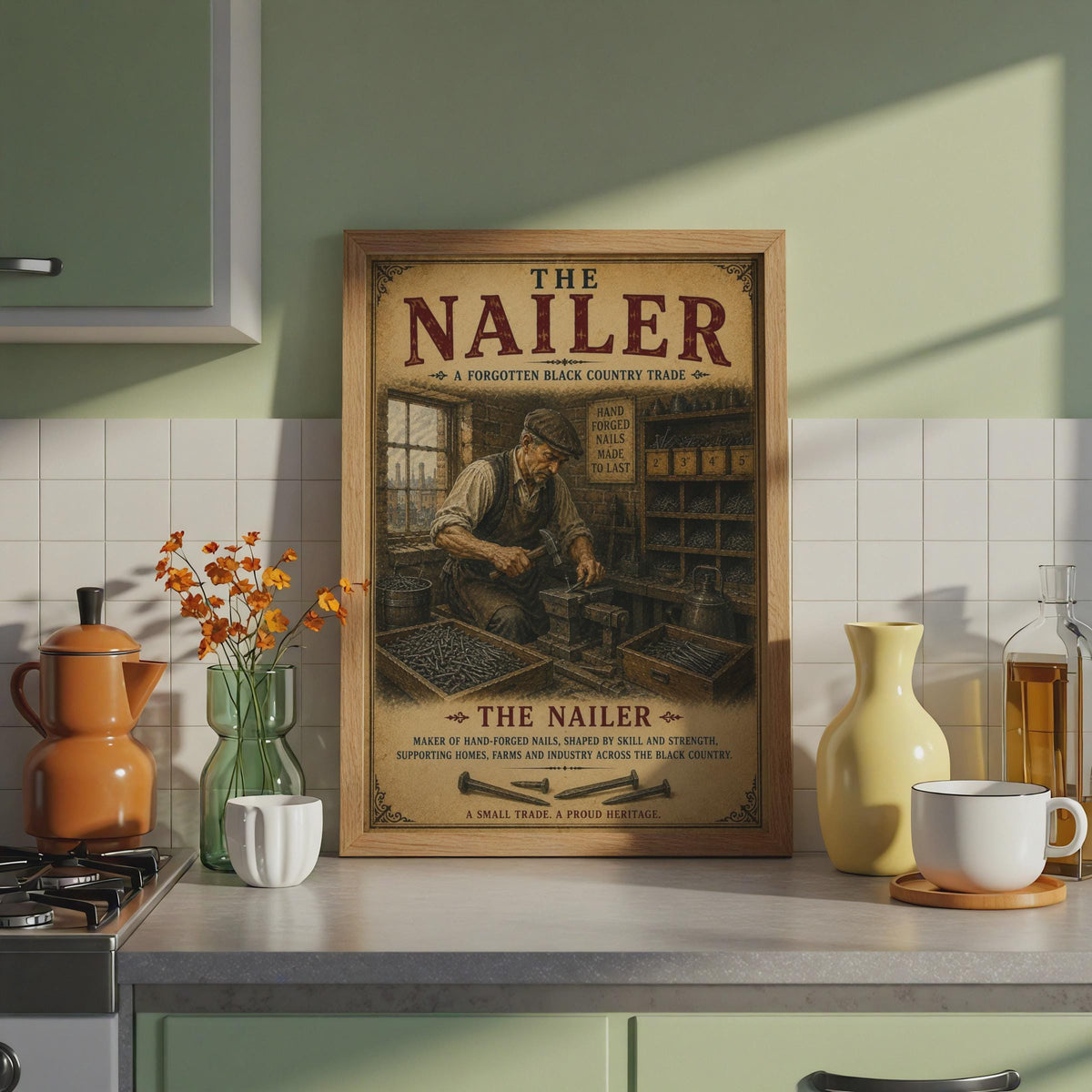 The Nailer Black Country Trade Vintage Poster, Industrial Heritage Wall Art Print