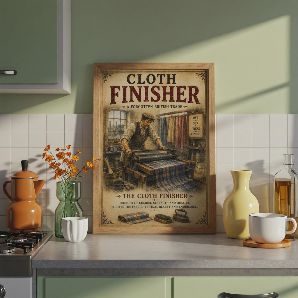 Cloth Finisher Vintage Trade Poster, Forgotten British Trades Wall Art Print