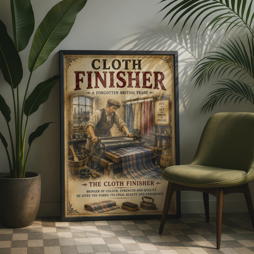 Cloth Finisher Vintage Trade Poster, Forgotten British Trades Wall Art Print