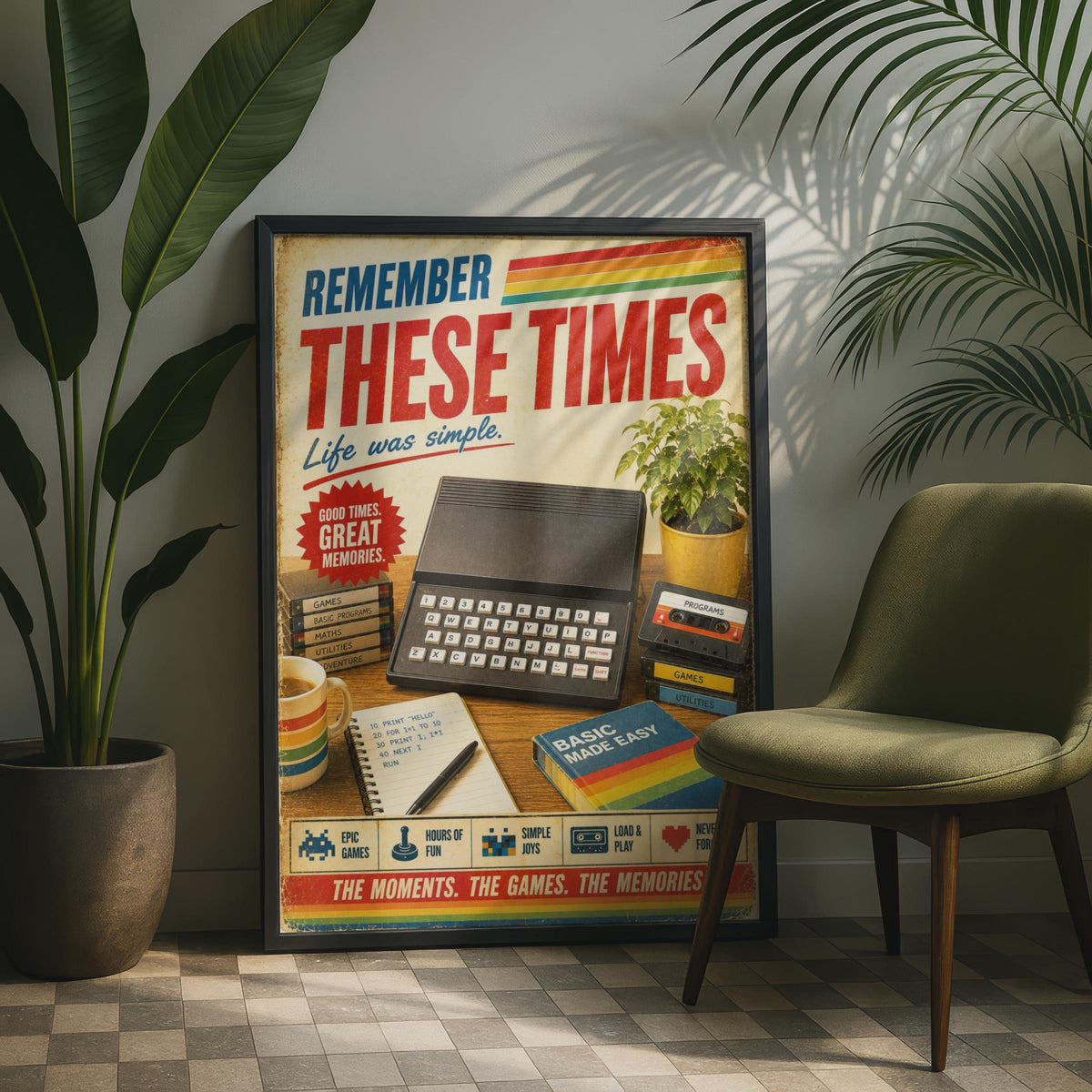 ZX81 Computer Retro Poster, Vintage 1980s Home Computing Wall Art, Nostalgia Print