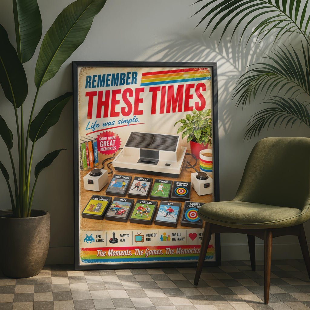 Magnavox Odyssey Retro Gaming Poster, Vintage Console Wall Art, 70s Gamer Gift Print