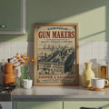 Birmingham Gun Makers Vintage Poster, Victorian Industrial Wall Art Print