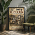 Pit Pony Driver Black Country Mining Poster, Vintage Coal Mine Wall Art Print