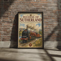 Duchess of Sutherland LMS Steam Train Poster, Vintage Railway Wall Art Print