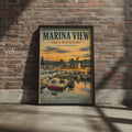 Lake Windermere Marina Poster, Lake District England Vintage Travel Wall Art Print