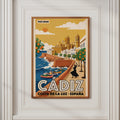 Cadiz Spain Vintage Travel Poster, Costa de la Luz Retro Wall Art Print