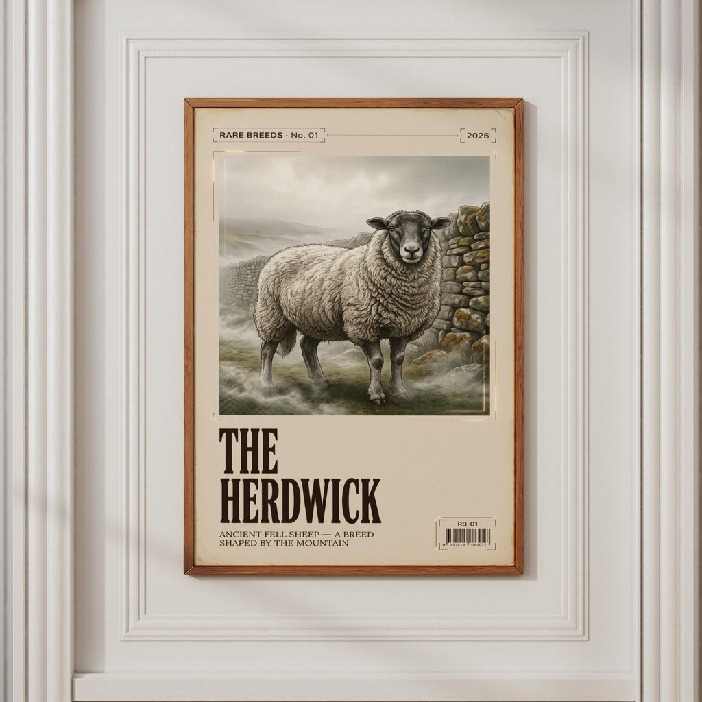 Herdwick Sheep Print, Rare Breed Vintage Magazine Style Poster, Lake District Wall Art
