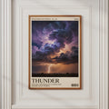 Thunder Storm Wall Art, Lightning Sky Poster, Weather Print, Purple Dramatic Nature Decor