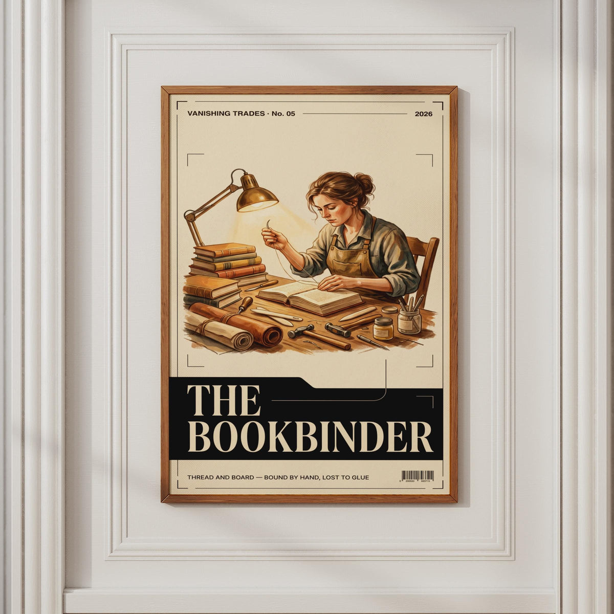 Bookbinder Art Print, Vanishing Trades Poster, Vintage Craft Wall Art, Book Lover Gift