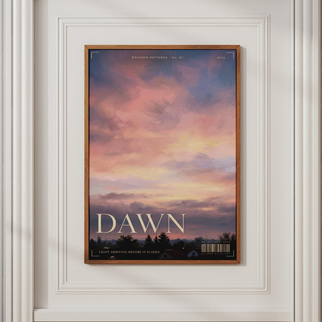 Dawn Sky Wall Art, Sunrise Poster, Pink Cloud Print, Painted Sky, Moody Bedroom Decor