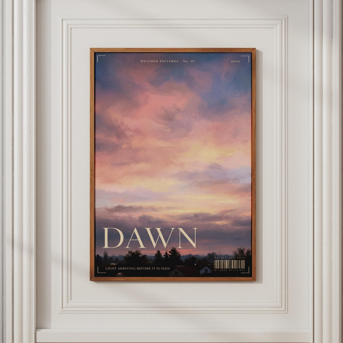 Dawn Sky Wall Art, Sunrise Poster, Pink Cloud Print, Painted Sky, Moody Bedroom Decor