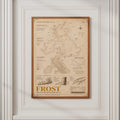 Frost Weather Map Poster, UK Isotherm Chart Print, Vintage Meteorology Wall Art