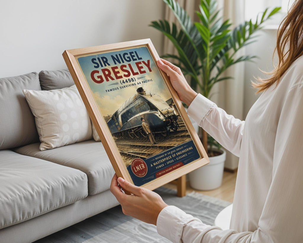 Sir Nigel Gresley LNER A4 Steam Train Poster, Vintage Railway Wall Art Print