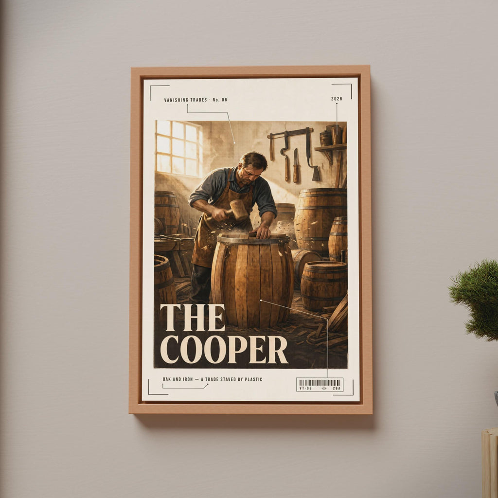 The Cooper Vanishing Trades Poster, Barrel Maker Wall Art, Vintage Craft Print