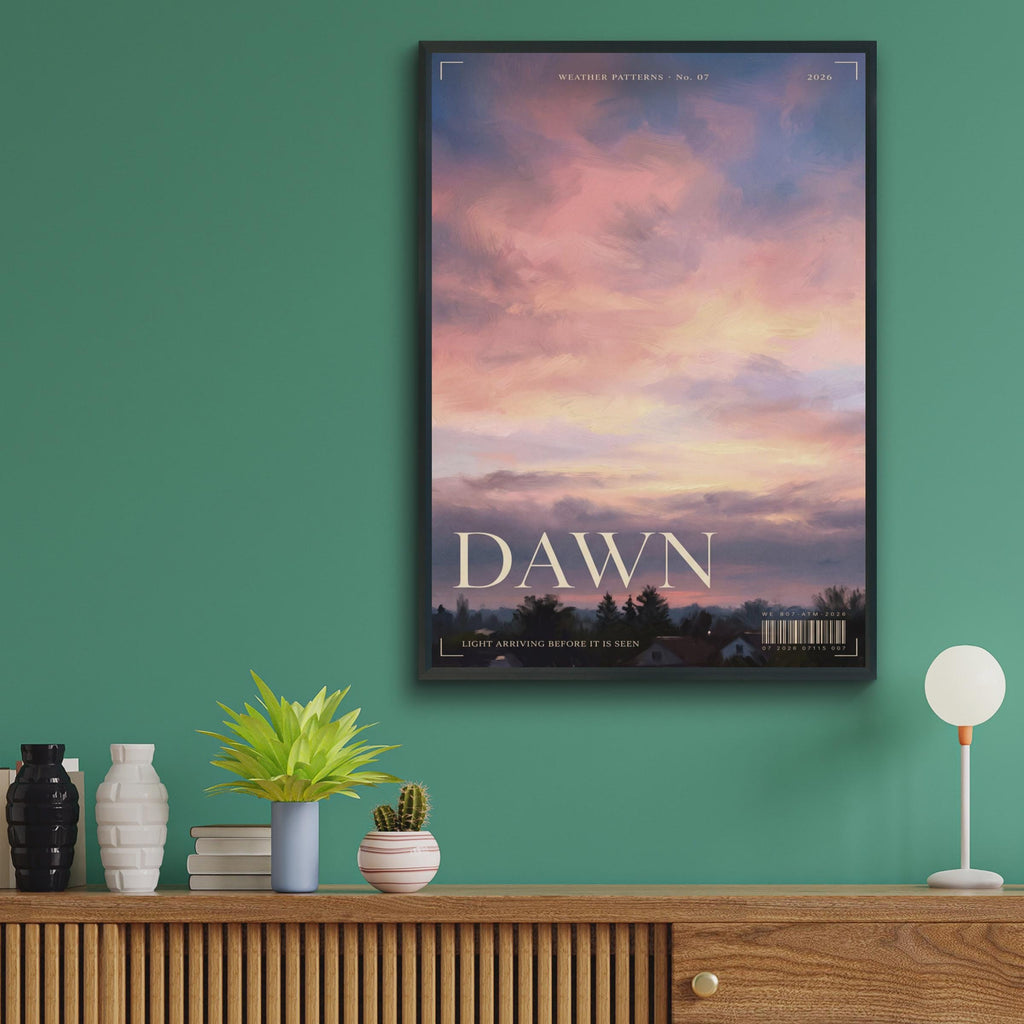 Dawn Sky Wall Art, Sunrise Poster, Pink Cloud Print, Painted Sky, Moody Bedroom Decor