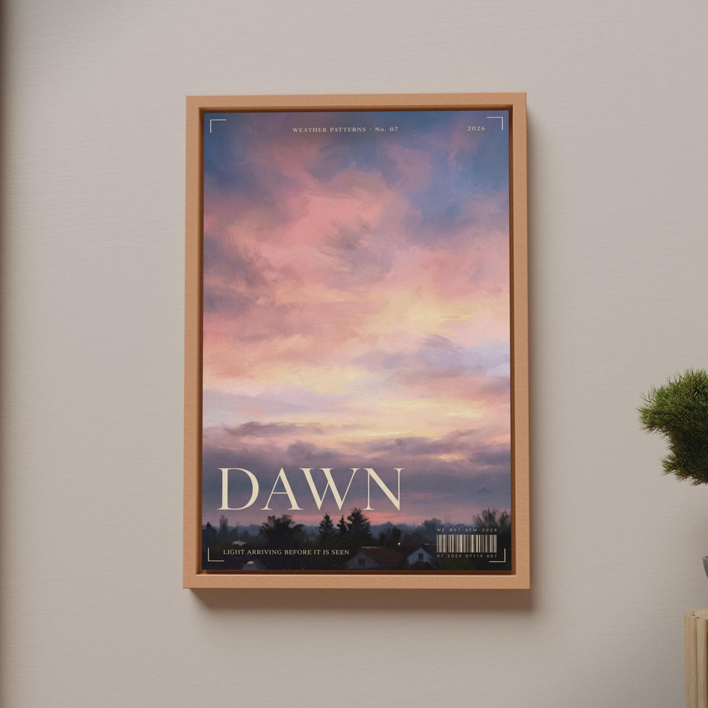 Dawn Sky Wall Art, Sunrise Poster, Pink Cloud Print, Painted Sky, Moody Bedroom Decor