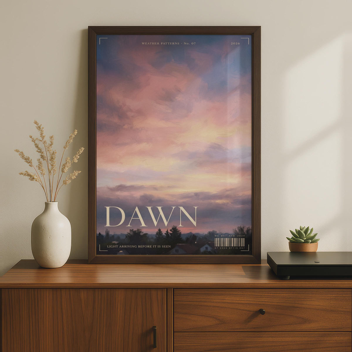 Dawn Sky Wall Art, Sunrise Poster, Pink Cloud Print, Painted Sky, Moody Bedroom Decor