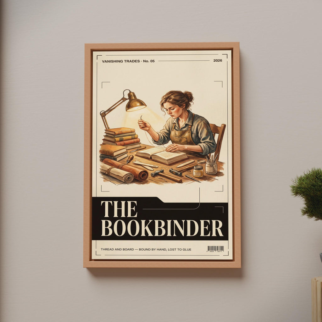 Bookbinder Art Print, Vanishing Trades Poster, Vintage Craft Wall Art, Book Lover Gift