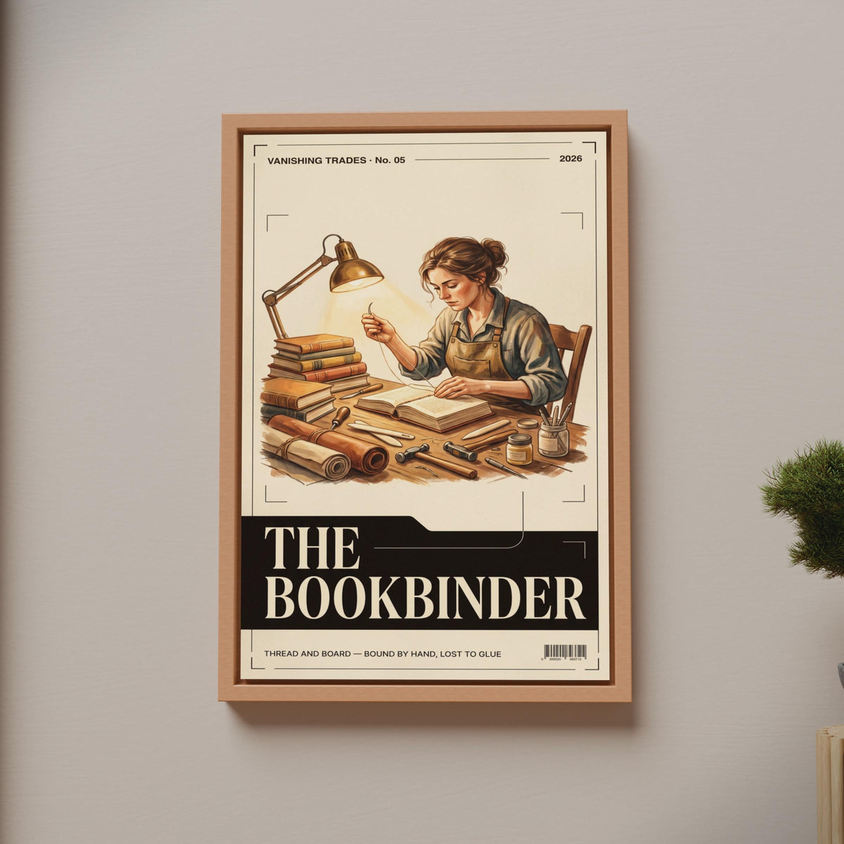Bookbinder Art Print, Vanishing Trades Poster, Vintage Craft Wall Art, Book Lover Gift