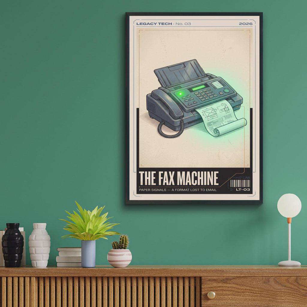 Fax Machine Retro Tech Poster, Legacy Tech Wall Art Print, Nostalgic Office Decor Gift