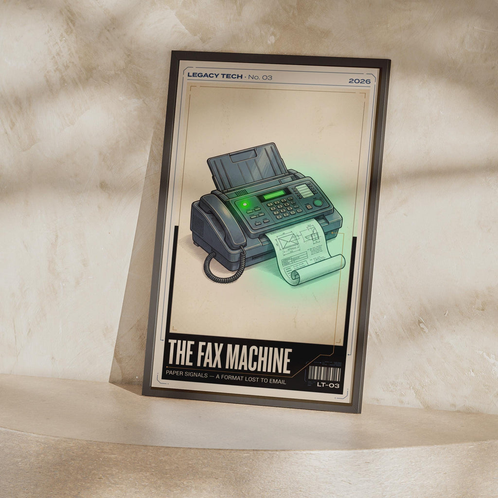 Fax Machine Retro Tech Poster, Legacy Tech Wall Art Print, Nostalgic Office Decor Gift