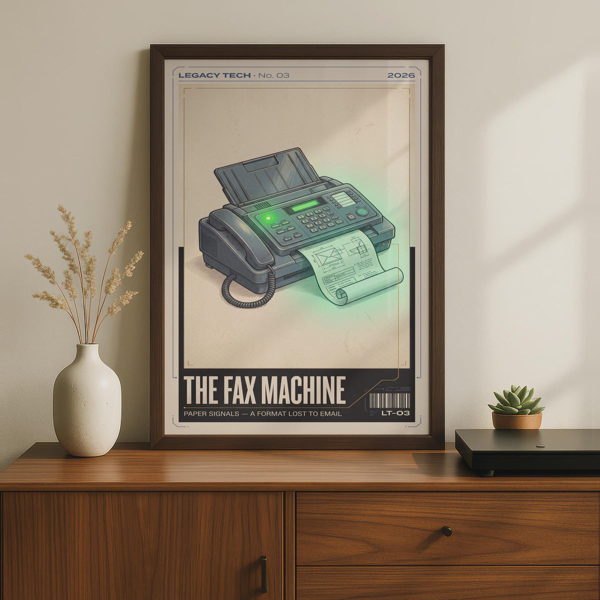 Fax Machine Retro Tech Poster, Legacy Tech Wall Art Print, Nostalgic Office Decor Gift