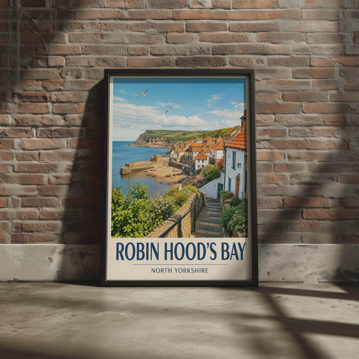Robin Hood's Bay Poster, North Yorkshire Coast Wall Art, Travel Print, Seaside Village