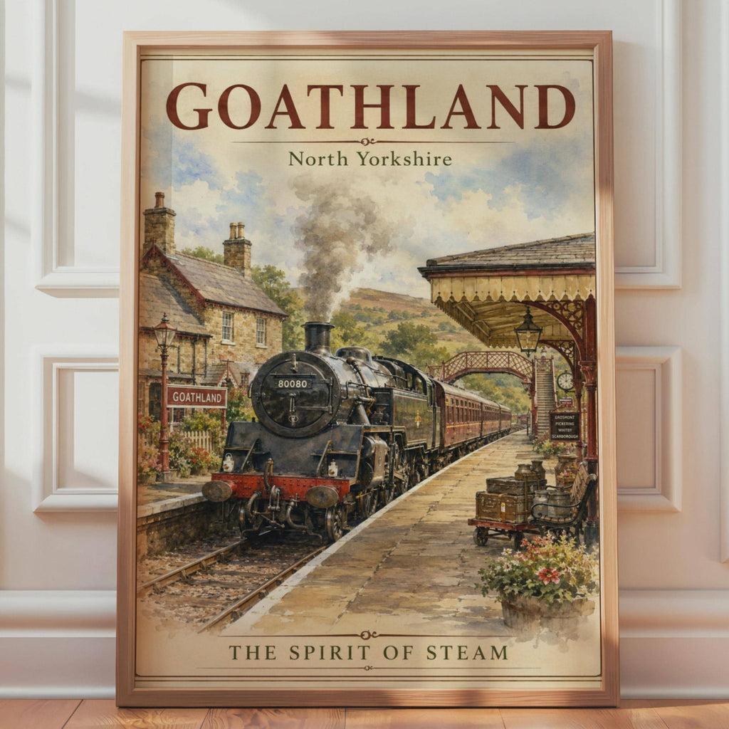 Goathland Steam Train Poster, North Yorkshire Railway Wall Art, Vintage Travel Print