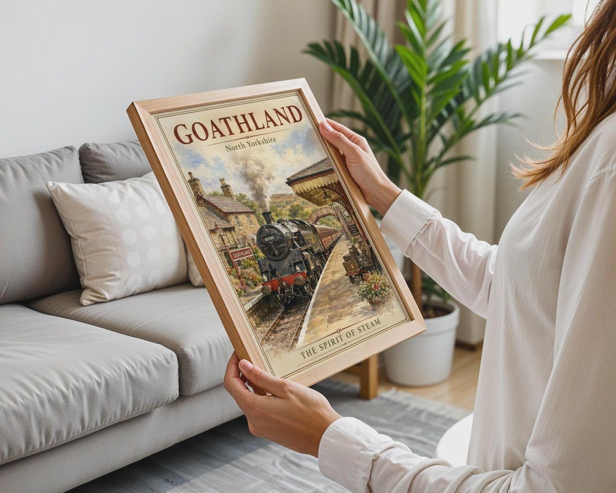 Goathland Steam Train Poster, North Yorkshire Railway Wall Art, Vintage Travel Print