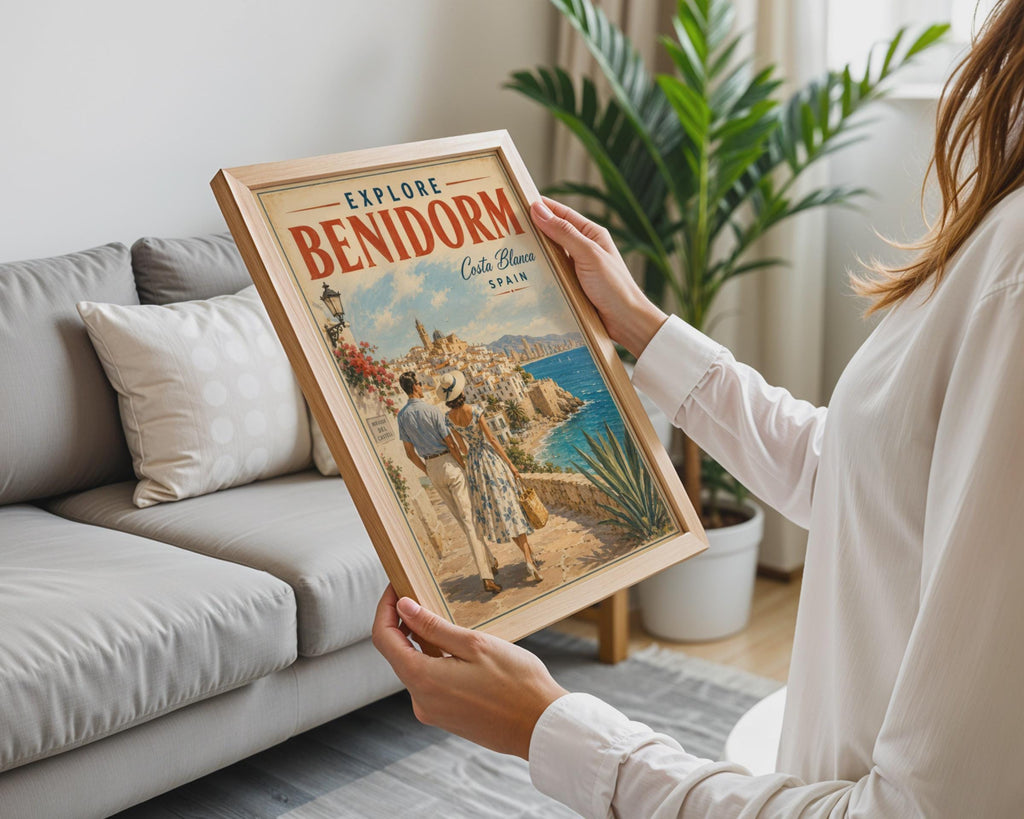 Benidorm Vintage Travel Poster, Costa Blanca Spain Seaside Art Print