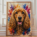Cocker Spaniel Print, Colorful Paint Splash Dog Art, Vibrant Animal Portrait Poster