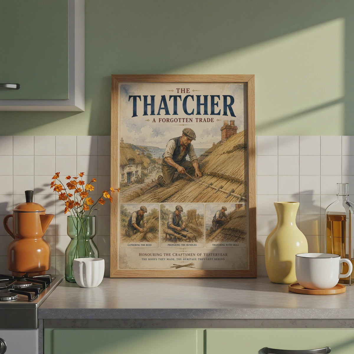 The Thatcher Forgotten Trade Poster, Vintage Watercolour Craft Wall Art Print