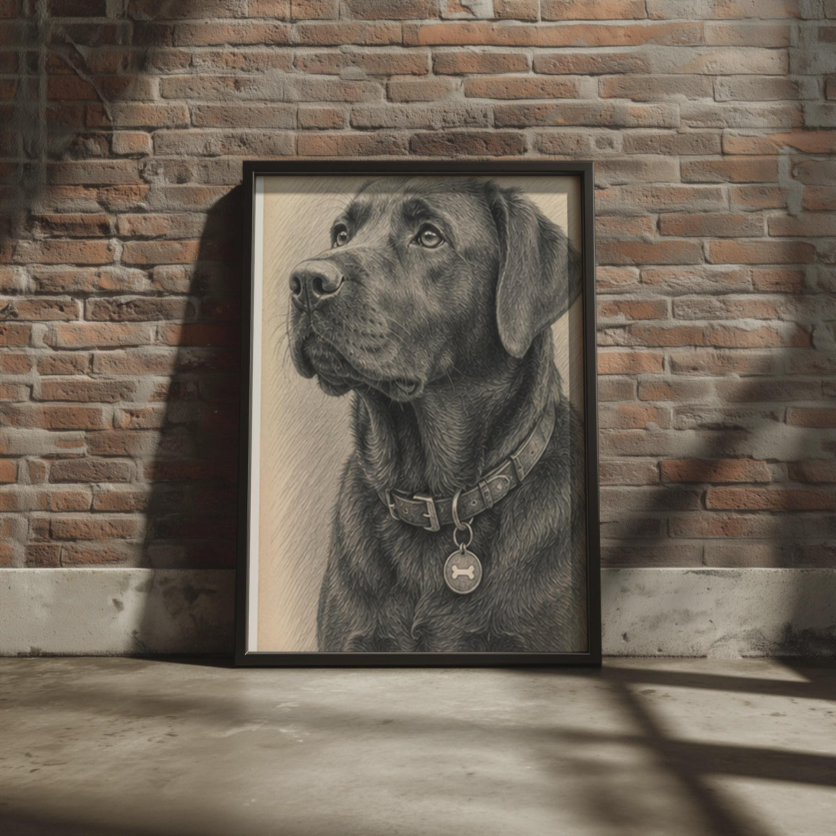 Labrador Retriever Graphite Art Print, Pencil Sketch Dog Portrait  Poster