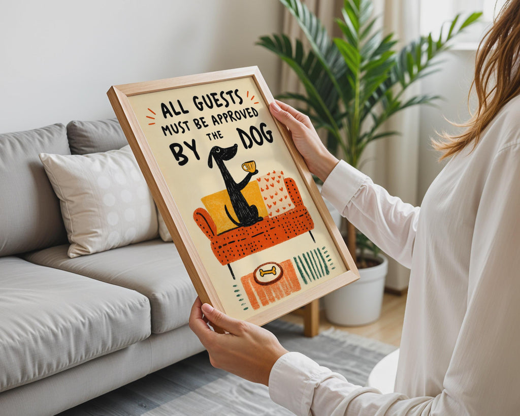 Funny Dachshund Wall Art, Dog Lover Gift, Quirky Home Decor Print