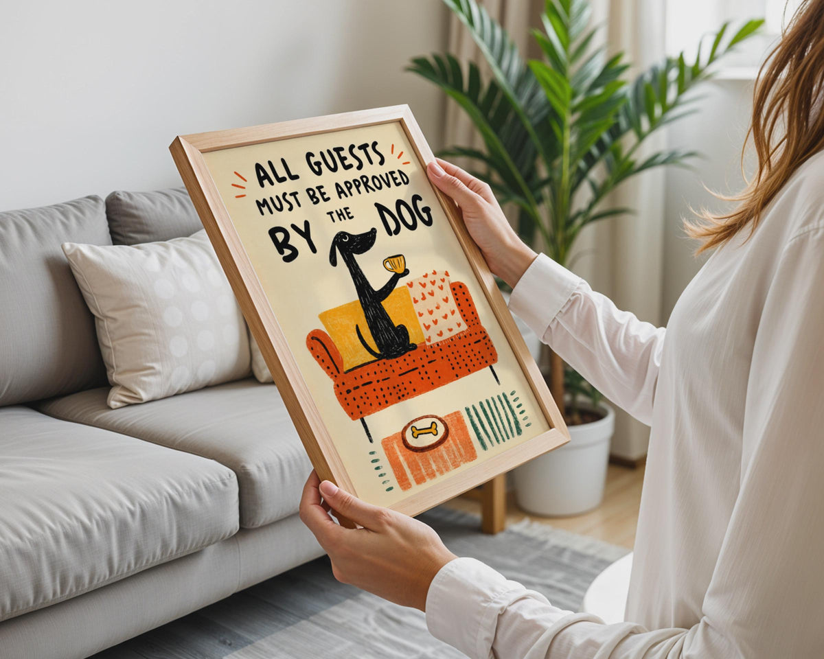Funny Dachshund Wall Art, Dog Lover Gift, Quirky Home Decor Print