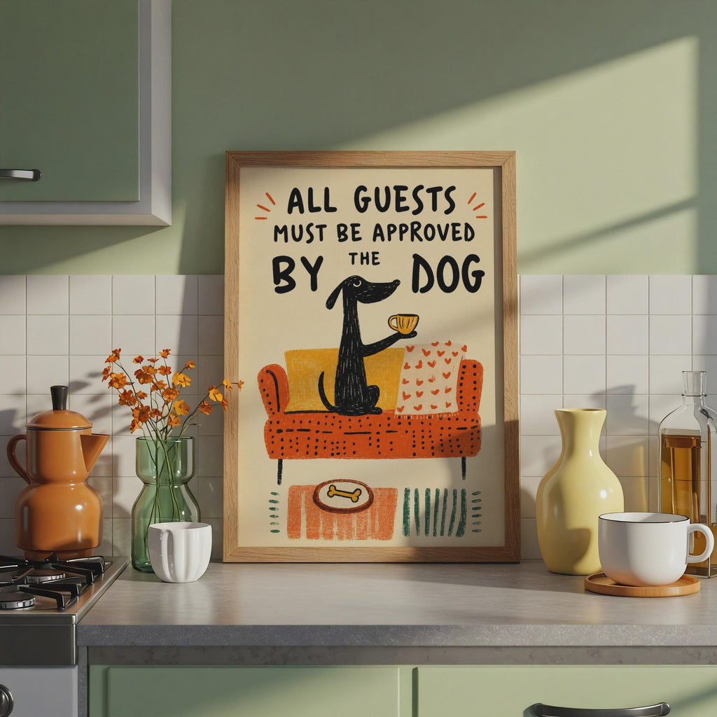 Funny Dachshund Wall Art, Dog Lover Gift, Quirky Home Decor Print