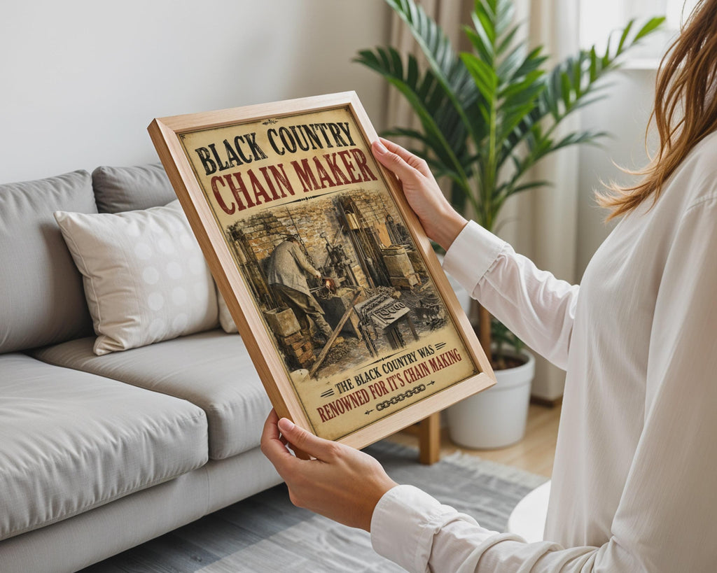 Black Country Chain Maker Poster, Vintage Industrial Wall Art Print, Blacksmith Gift