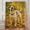Hand-Painted Jack Russell Terrier Autumn Art Print, Oil Style Dog Poster
