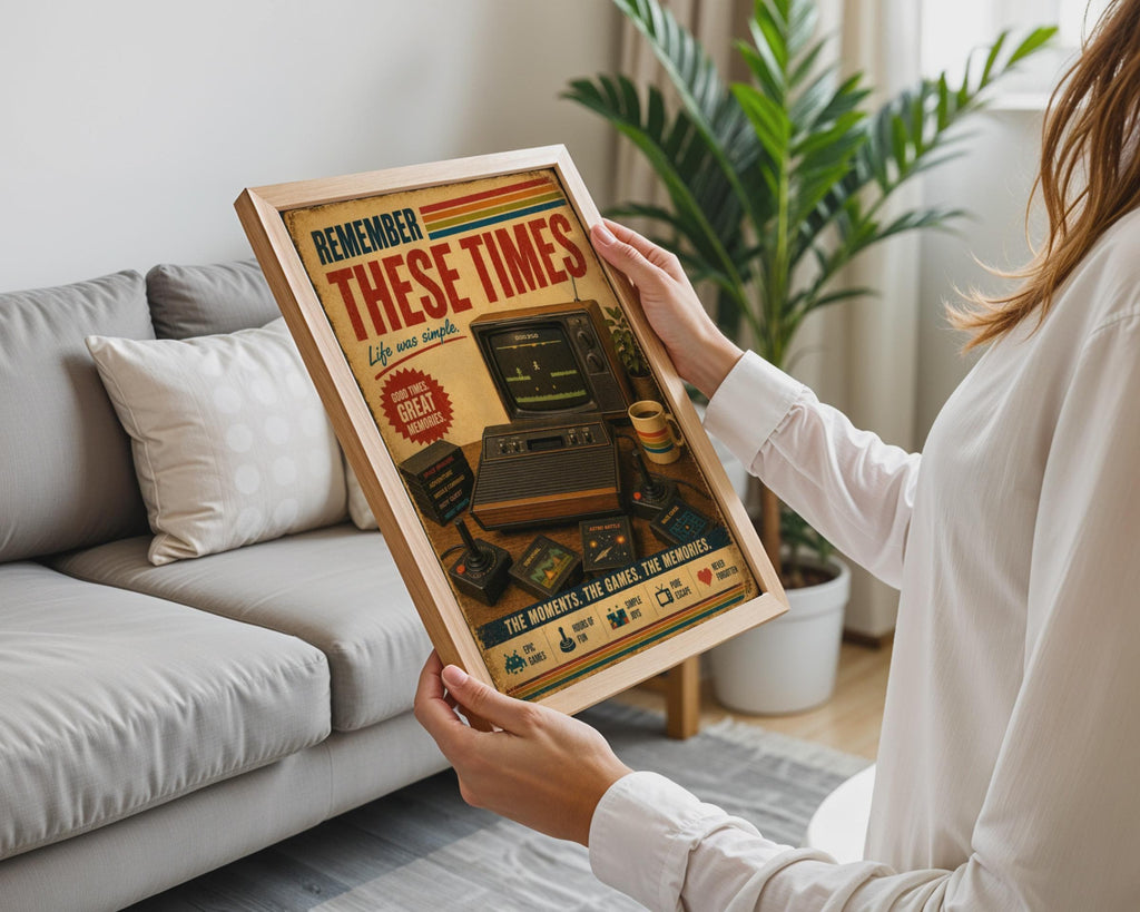 Retro Atari Console Poster, Vintage Gaming Wall Art, 1980s Nostalgia Print, Gamer Gift