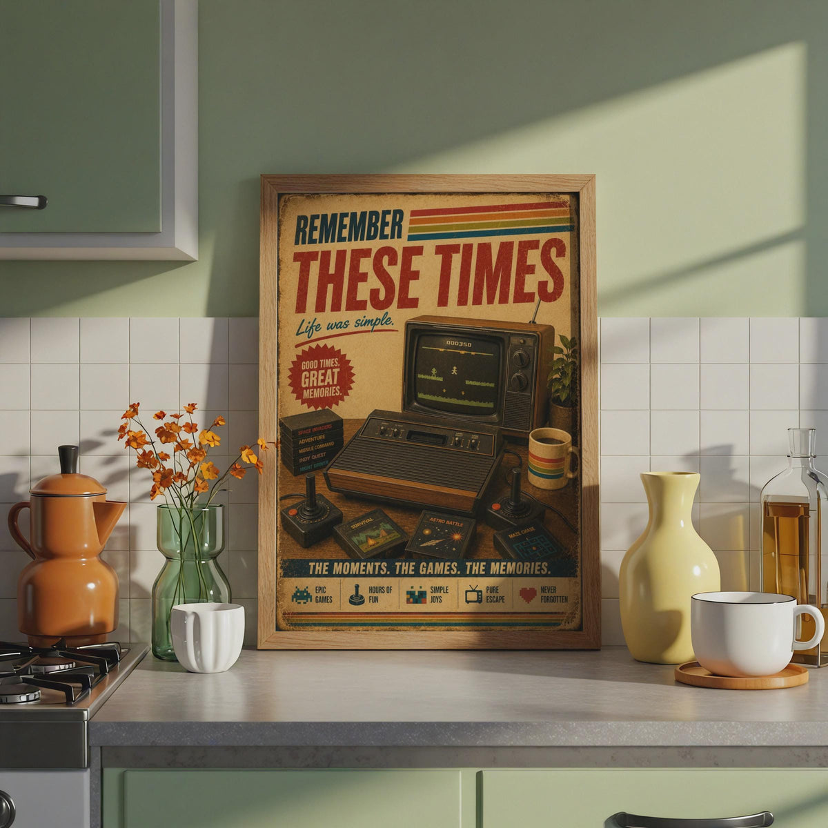 Retro Atari Console Poster, Vintage Gaming Wall Art, 1980s Nostalgia Print, Gamer Gift