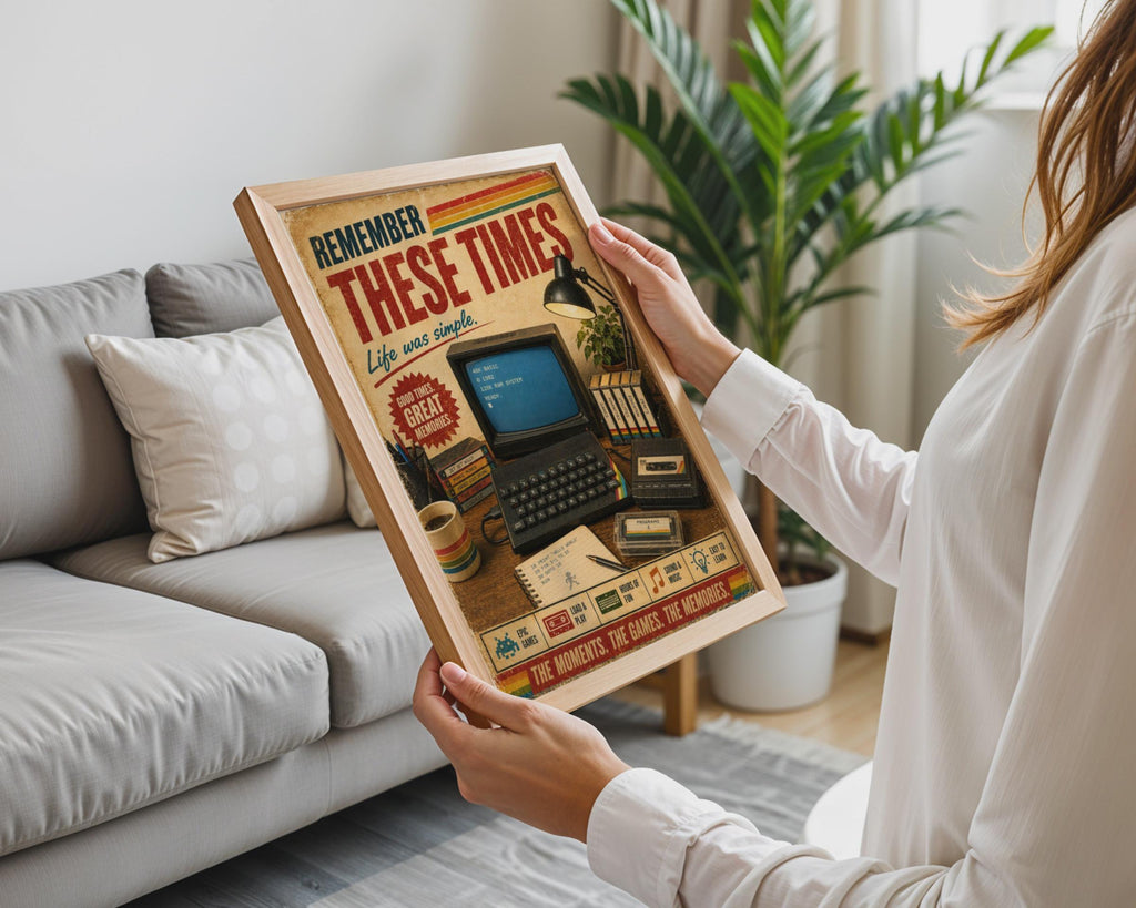 ZX Spectrum Retro Gaming Poster, 1980s Nostalgia Wall Art, Vintage Computer Print