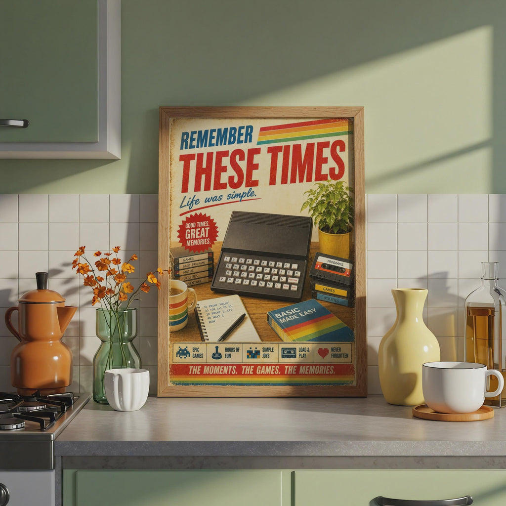 ZX81 Computer Retro Poster, Vintage 1980s Home Computing Wall Art, Nostalgia Print