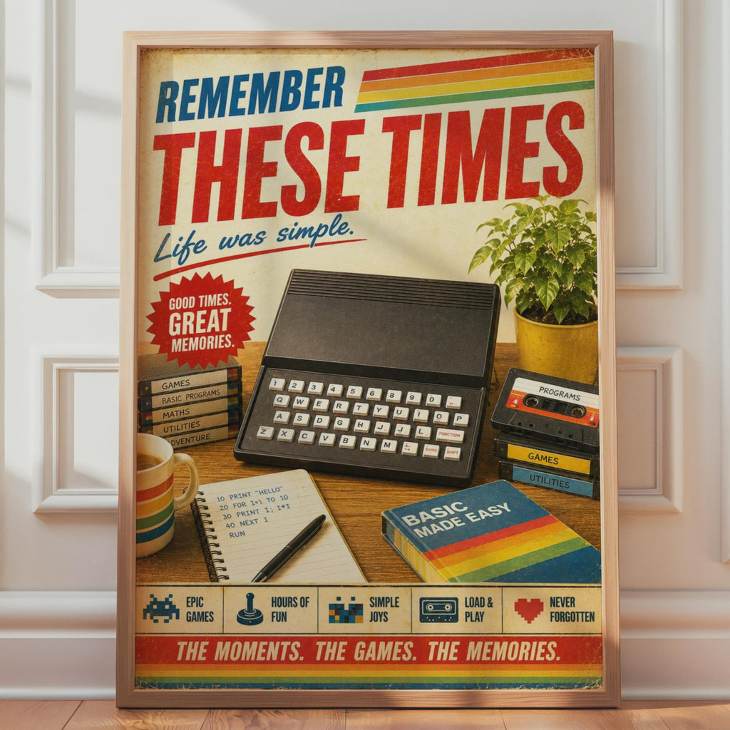 ZX81 Computer Retro Poster, Vintage 1980s Home Computing Wall Art, Nostalgia Print