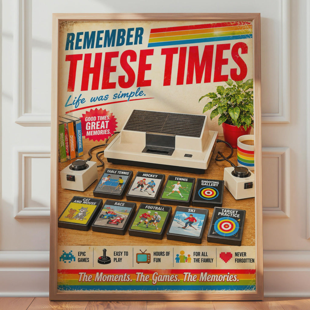 Magnavox Odyssey Retro Gaming Poster, Vintage Console Wall Art, 70s Gamer Gift Print